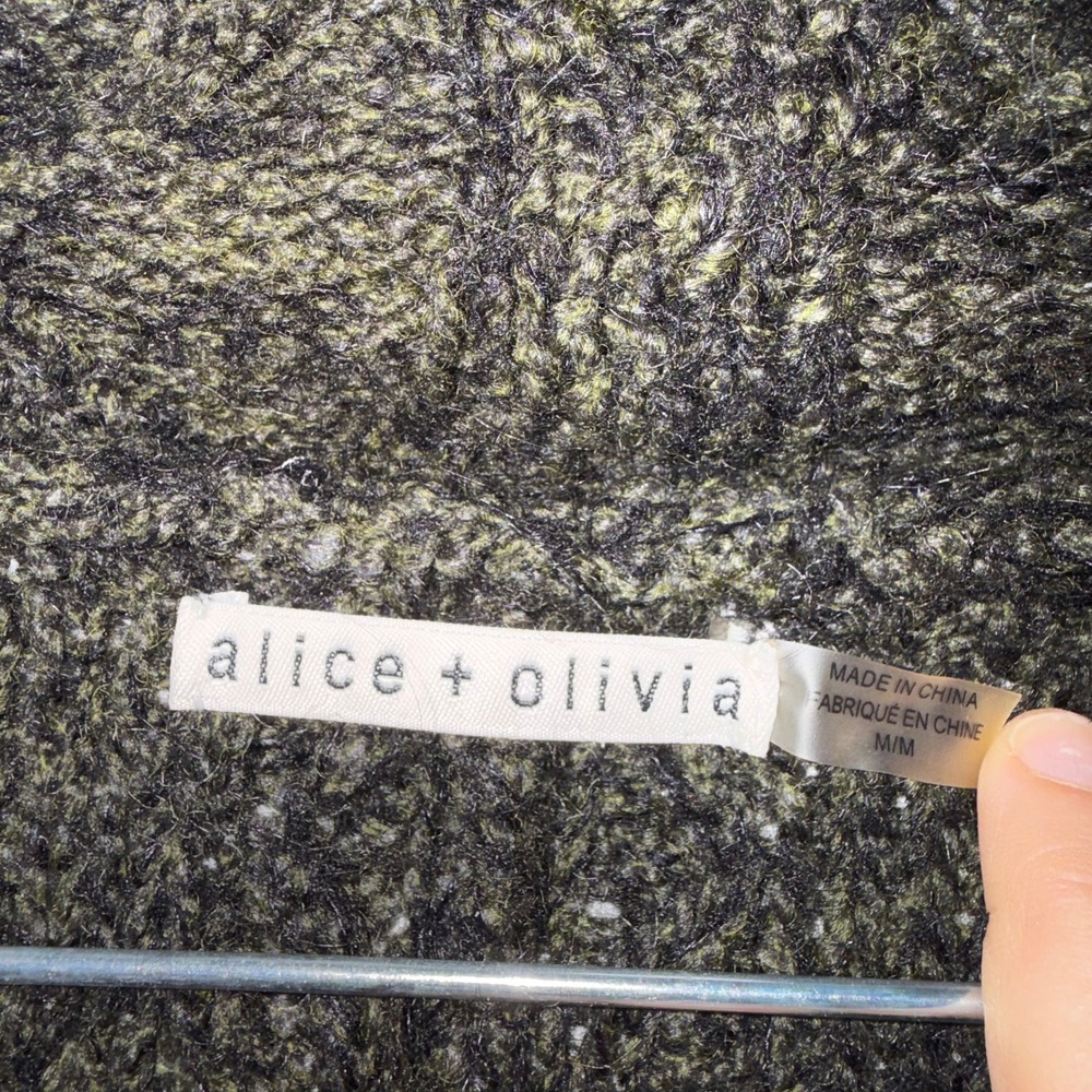 Alice‎ + Olivia Medium Darryl Army Green Oversized Duster Sweater Cardigan - Picture 5 of 7